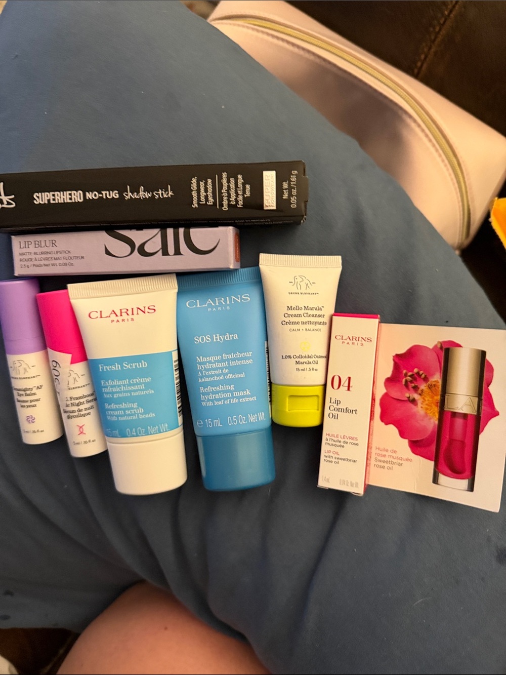 Clarins, Drunk Elephant, and SAIE Travel Lip & Skincare Set